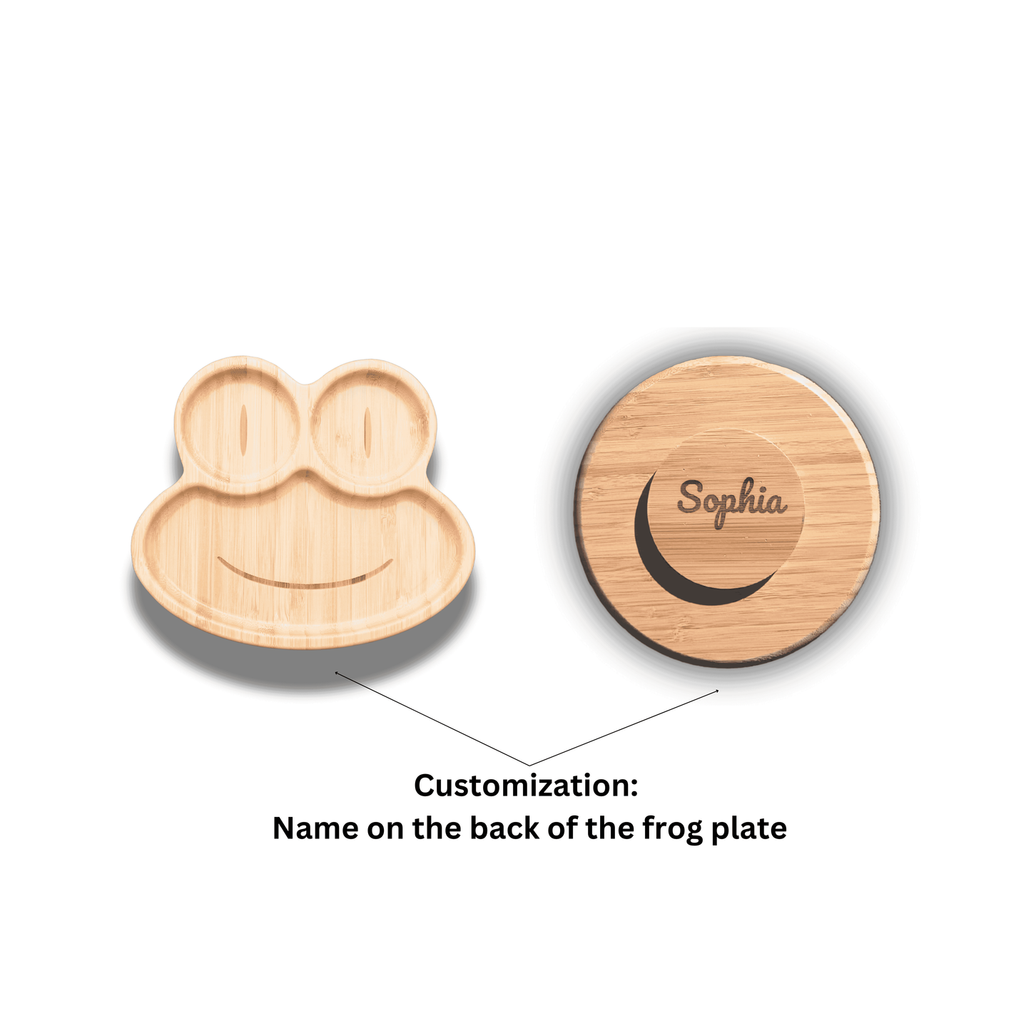 Bamboo Animal Suction Plate - Personalized