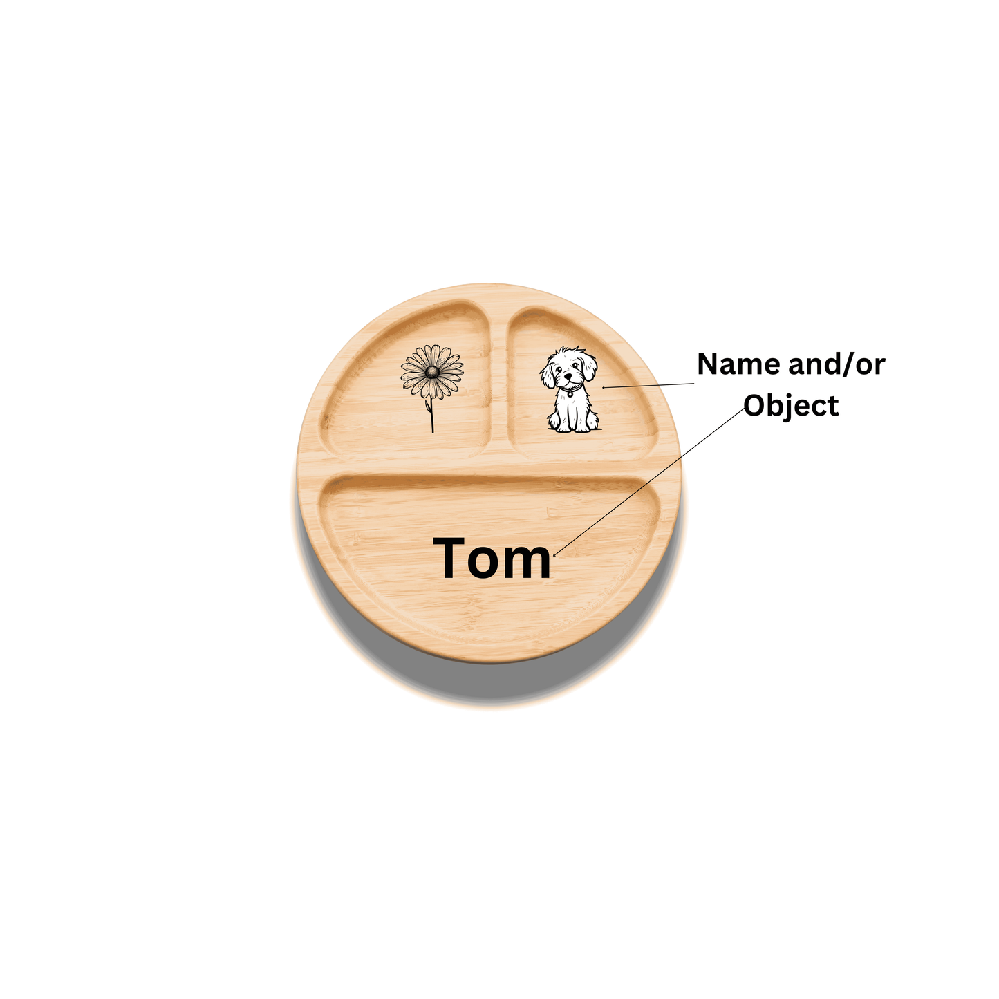 Bamboo Animal Suction Plate - Personalized
