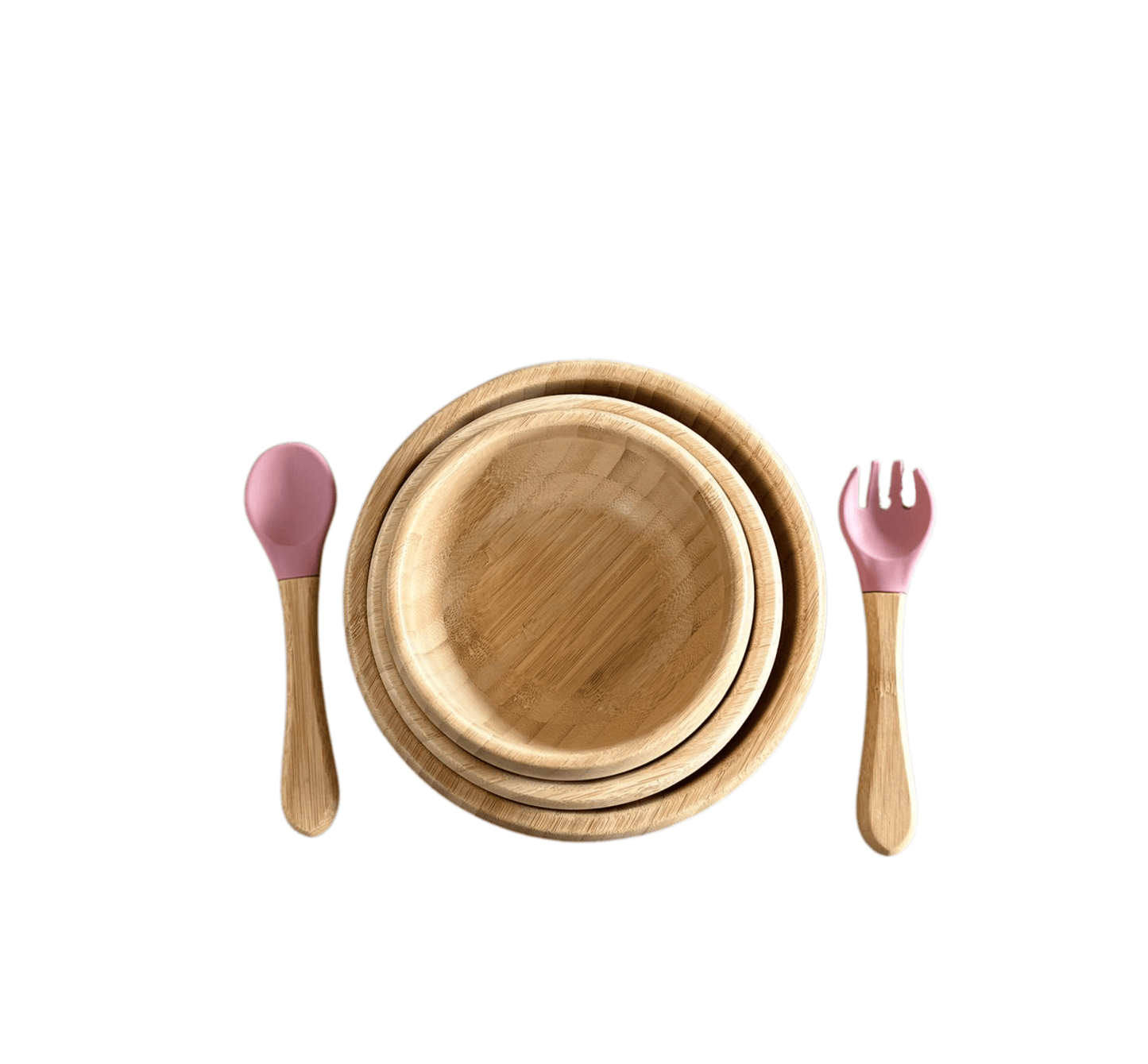 Bamboo 5-Pc Suction Bowl-Utensils Set