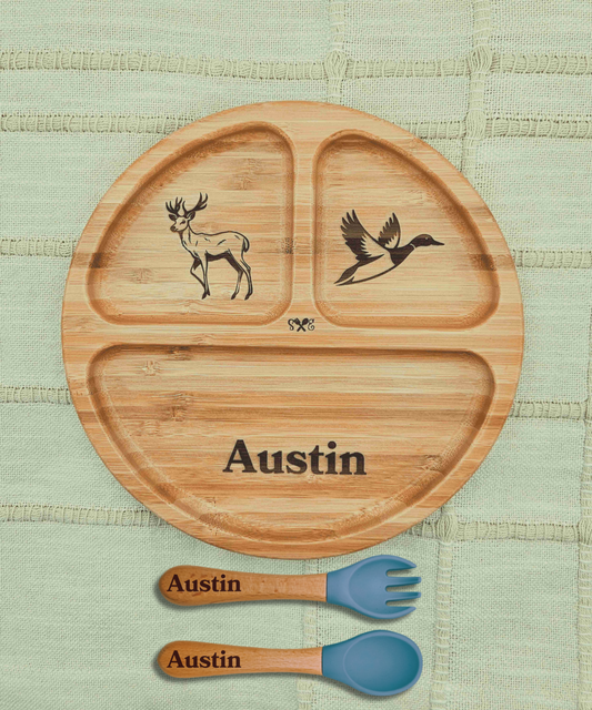 Personalized Bamboo Round Plate