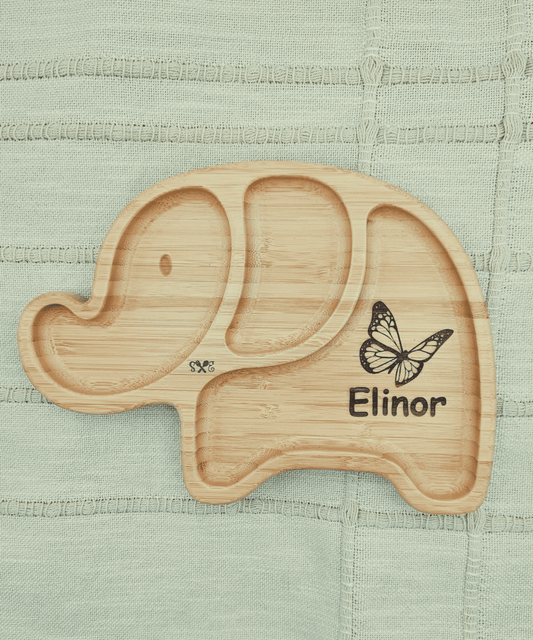 Personalized Baby Bamboo Elephant Plate