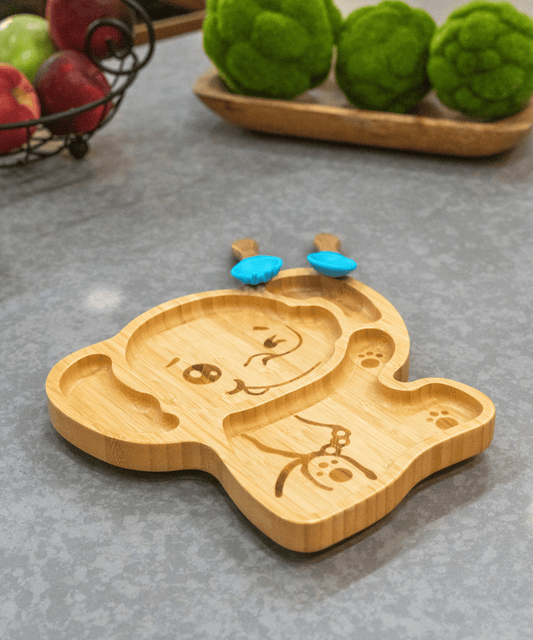Bamboo Elephant Plate with Utensils