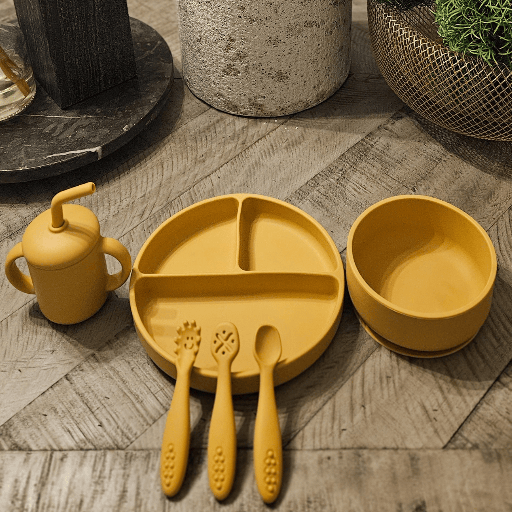 Mustard 6-pc Toddler Silicone Feeding Set