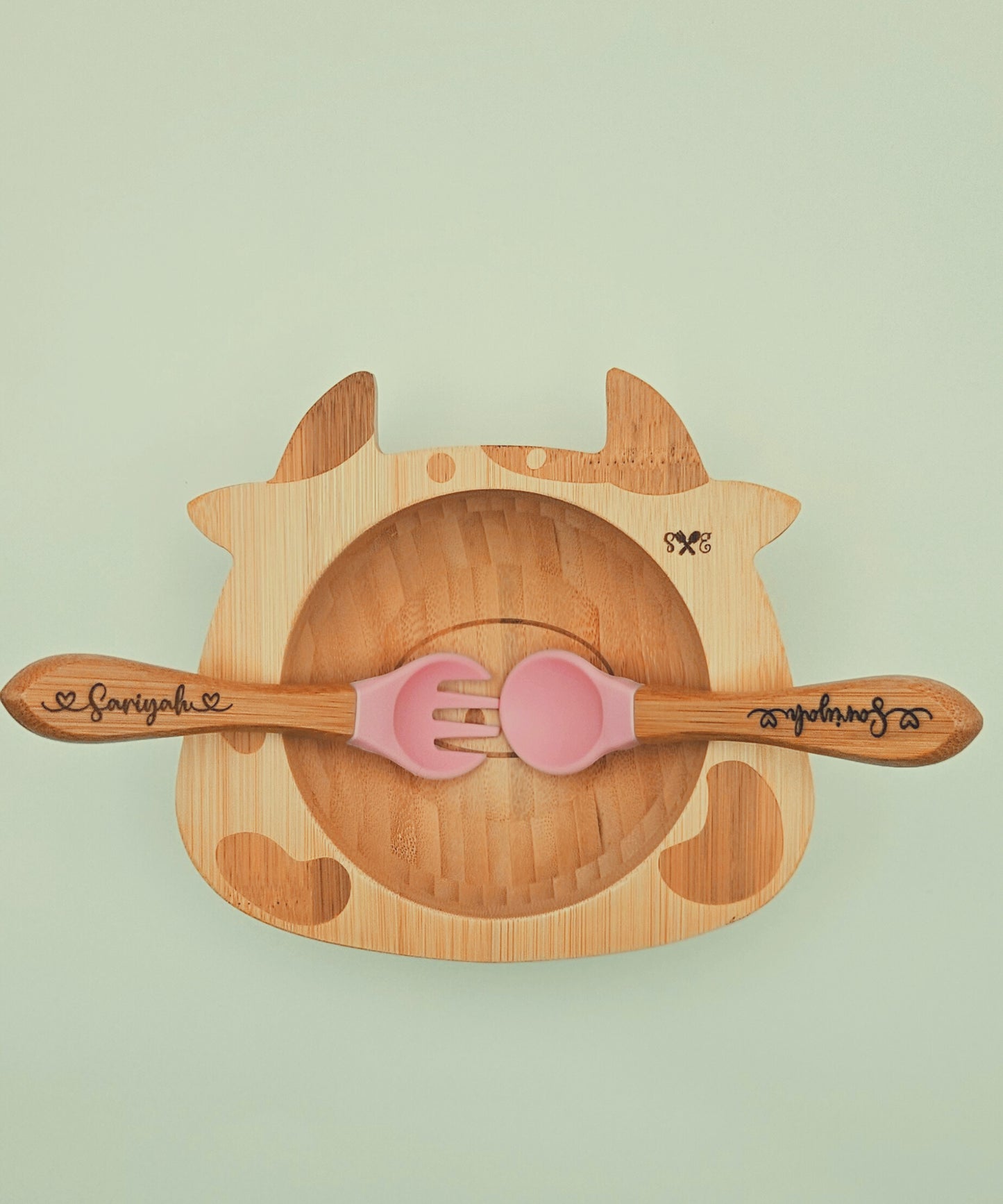 Personalized Bamboo Bowl with Utensils