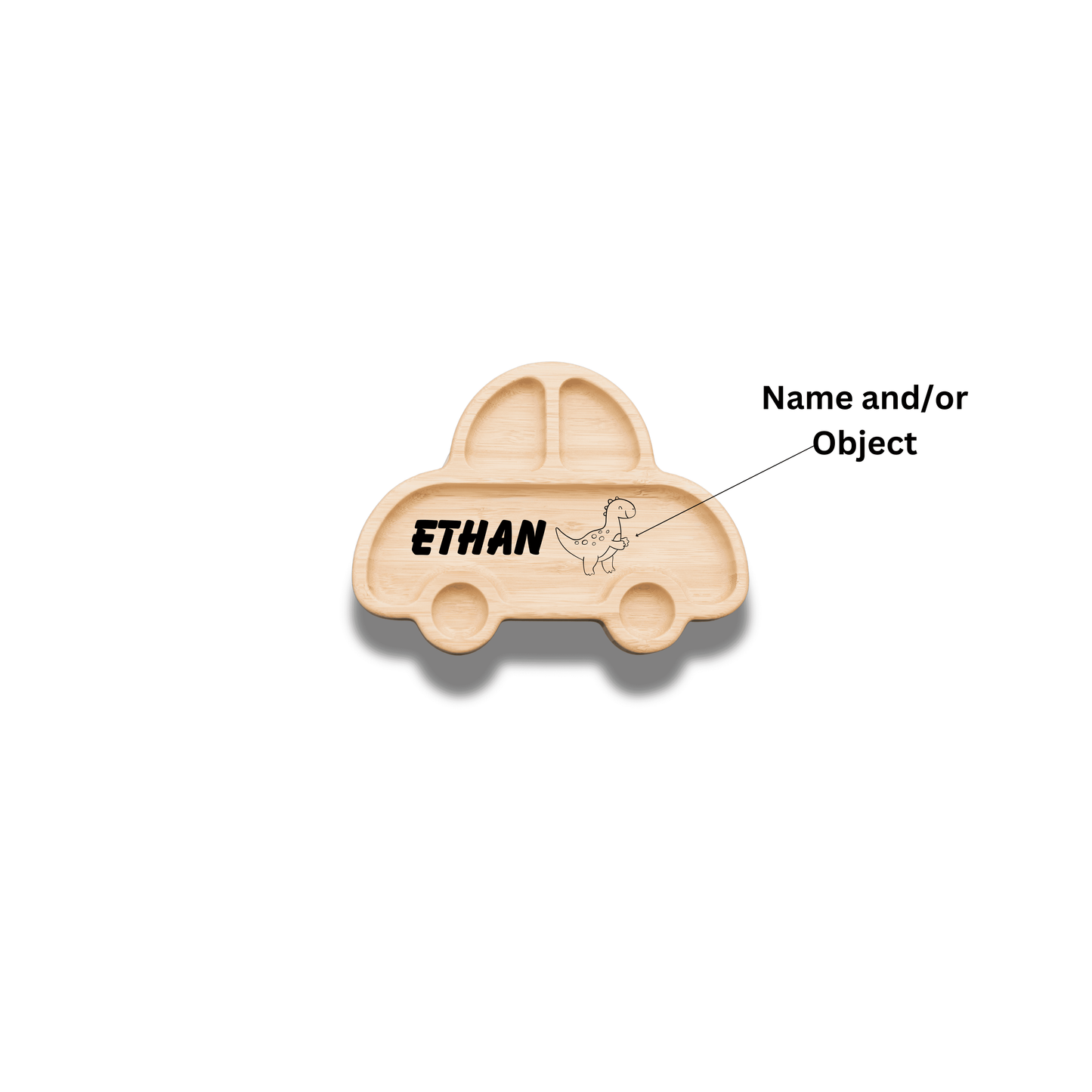 Bamboo Animal Suction Plate - Personalized