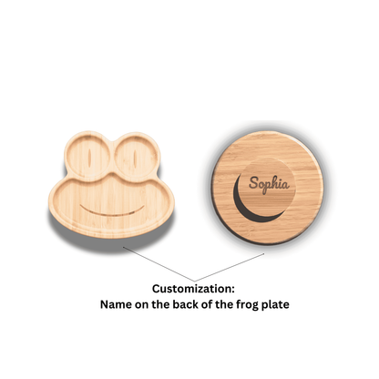 Bamboo Animal Suction Plate - Personalized