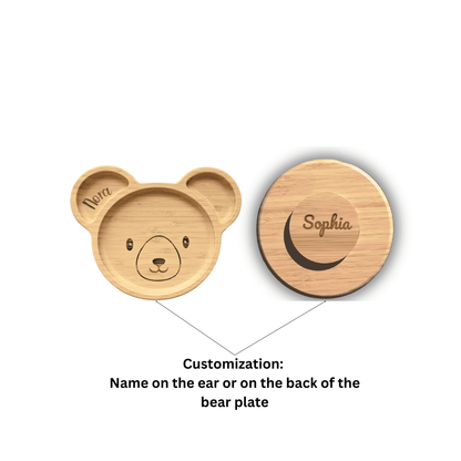 Bamboo Animal Suction Plate - Personalized