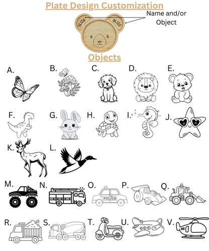Personalized Bamboo Bear Suction Plate