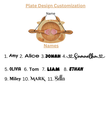 Personalized Bamboo Baby Suction Bowl with Utensils