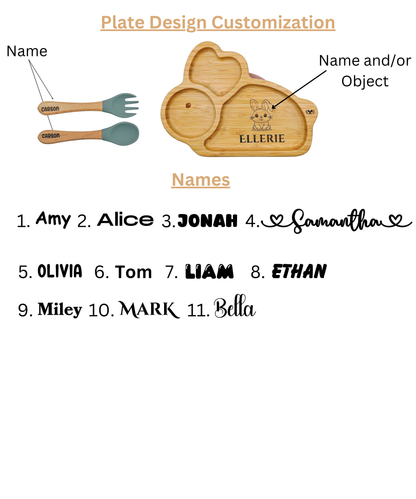Personalized Bamboo Bunny Plate