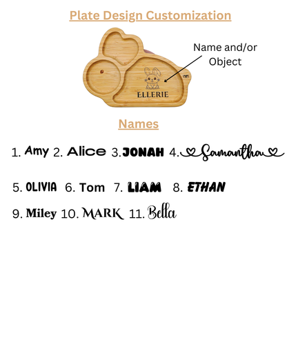Personalized Baby Bamboo Bunny Plate