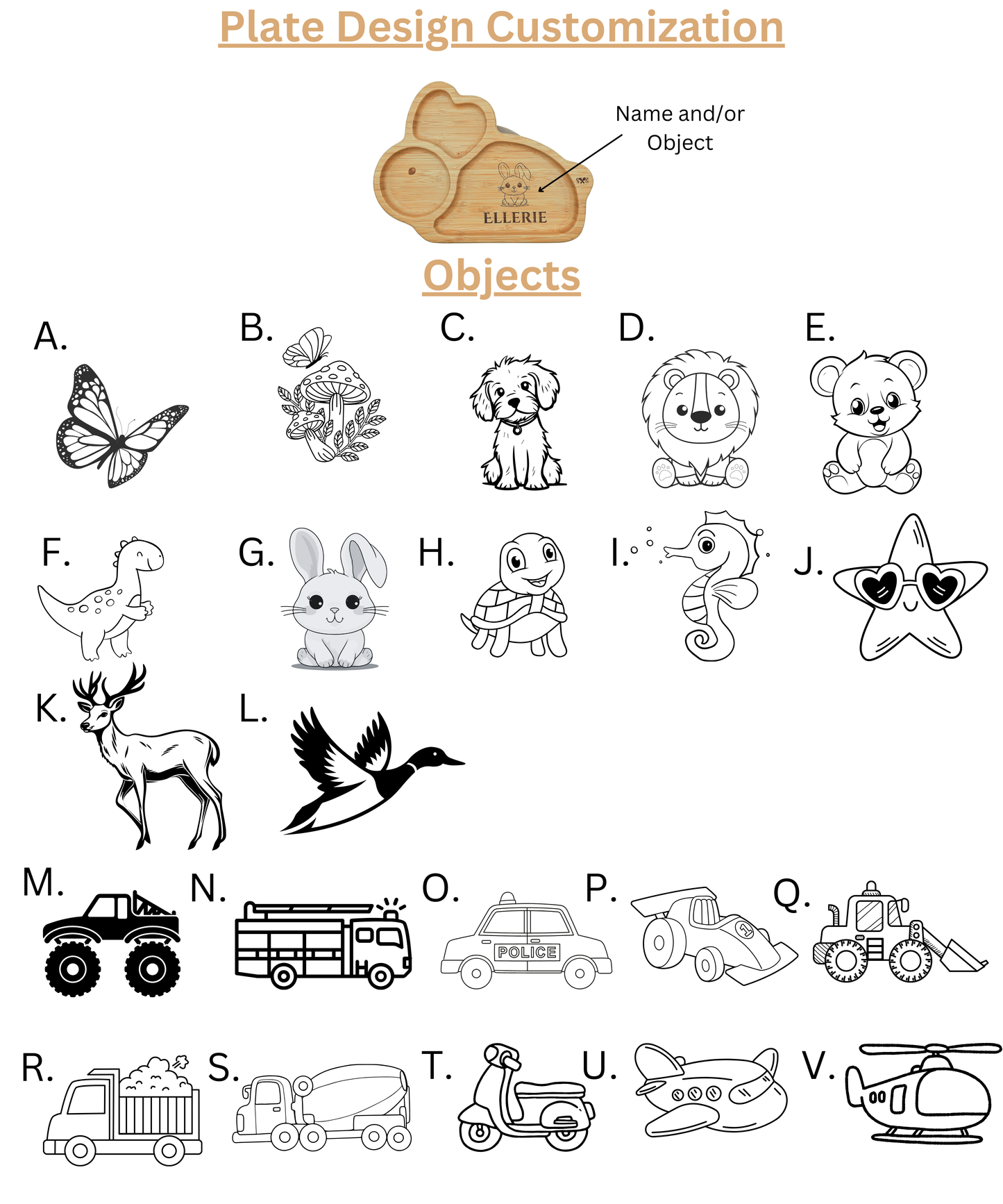 Personalized Baby Bamboo Bunny Plate