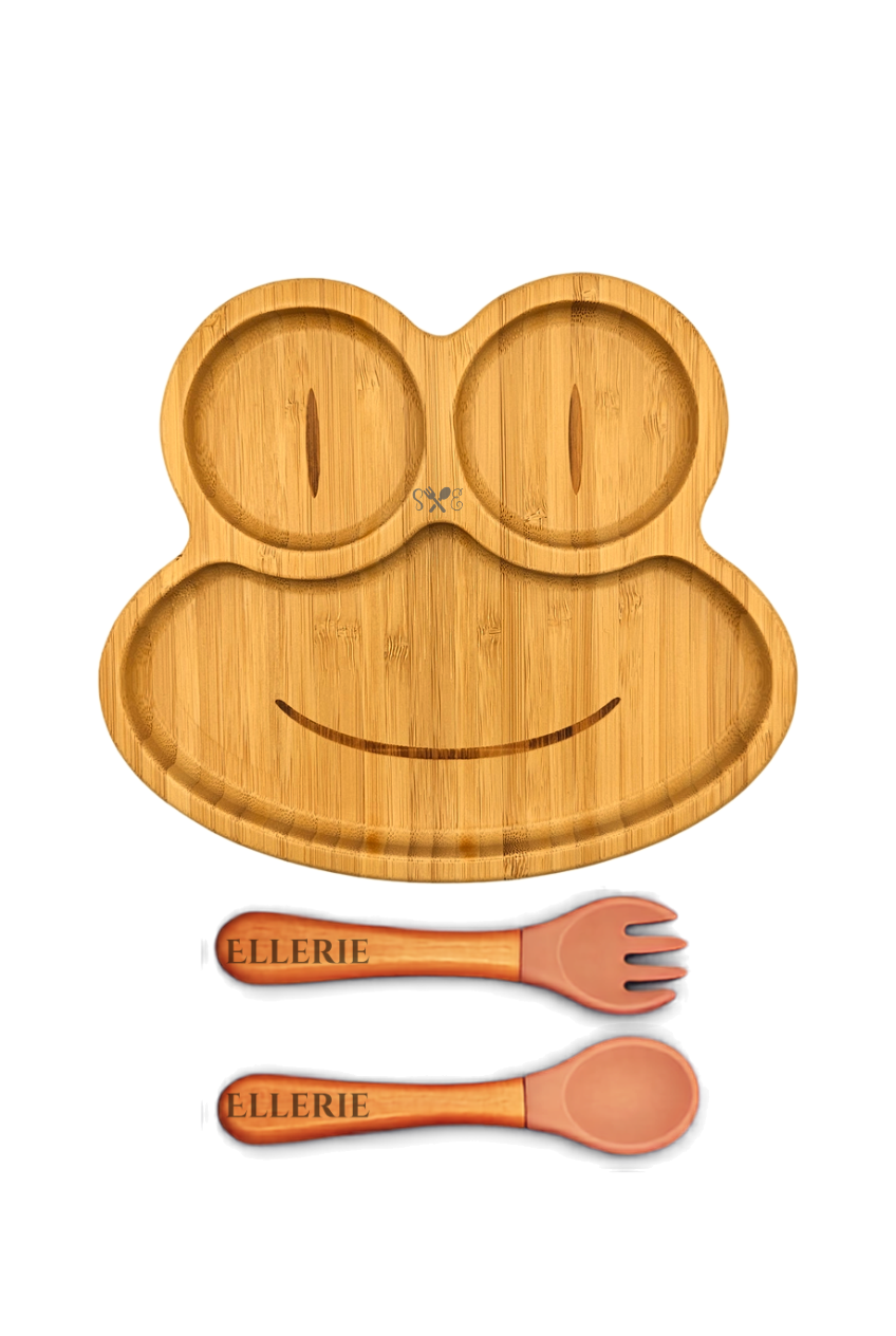 Personalized Bamboo Frog Plate