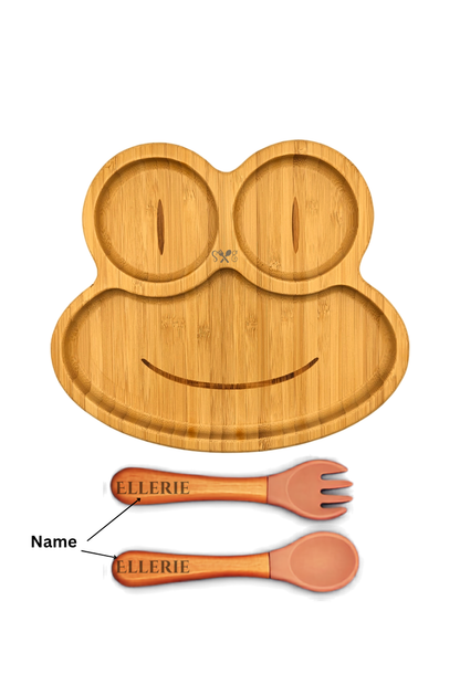 Personalized Bamboo Frog Plate