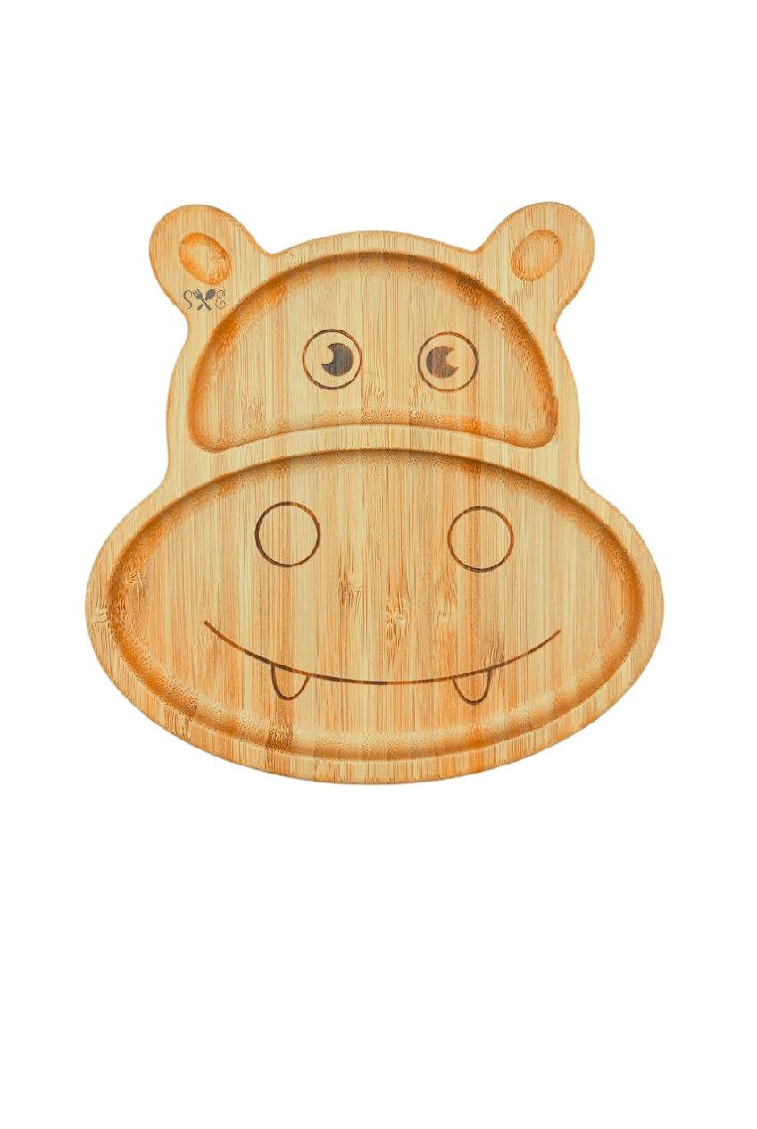 Personalized Bamboo Hippo Plate
