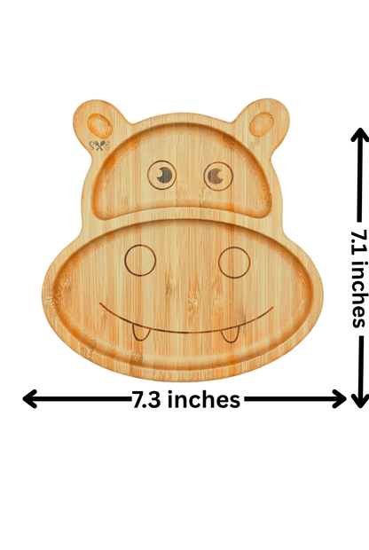 Personalized Bamboo Hippo Plate