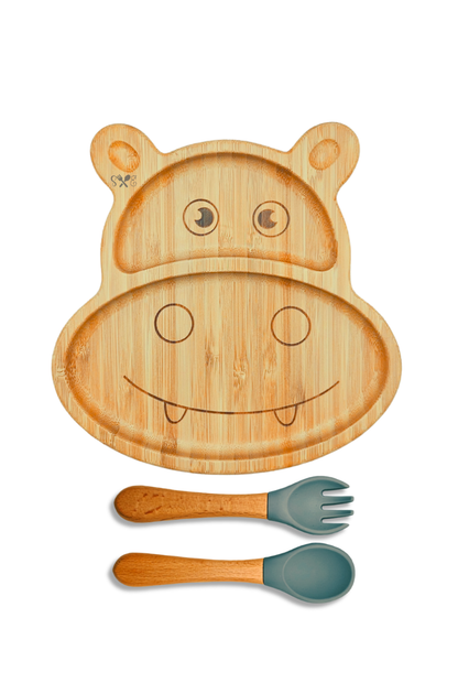 Personalized Bamboo Hippo Plate