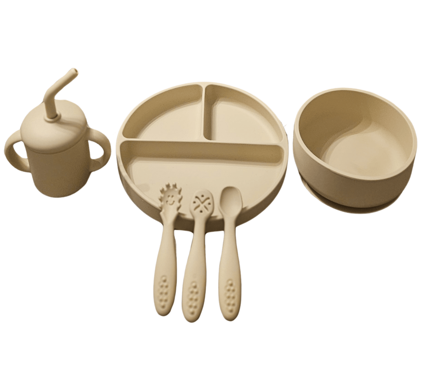 Non-Toxic Silicone 6-pc Feeding Set for Babies and Toddlers