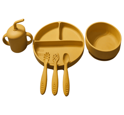Non-Toxic Silicone 6-pc Feeding Set for Babies and Toddlers