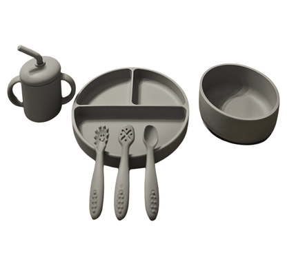 Non-Toxic Silicone 6-pc Feeding Set for Babies and Toddlers