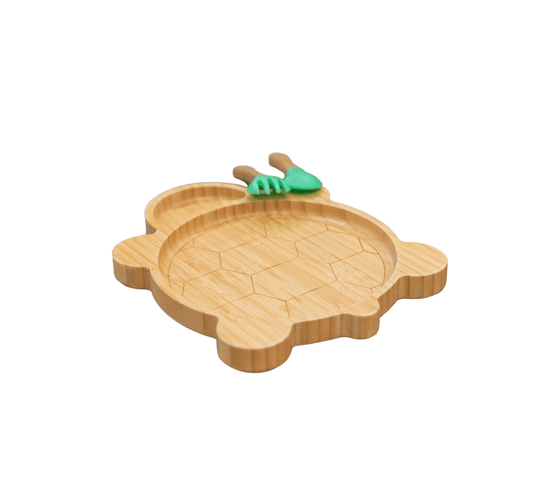 Bamboo Large Animal/Toy Suction Plate with Utensils
