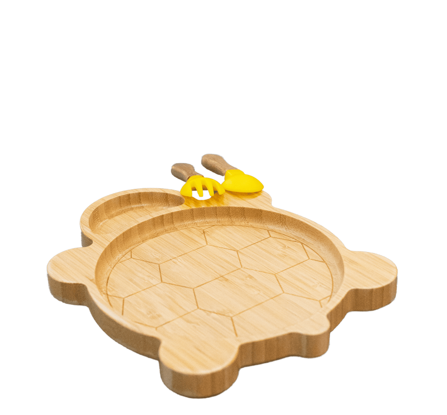 Bamboo Large Animal/Toy Suction Plate with Utensils
