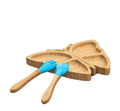 Bamboo Large Animal/Toy Suction Plate with Utensils