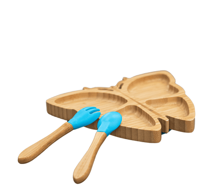 Bamboo Butterfly Plate with Utensils
