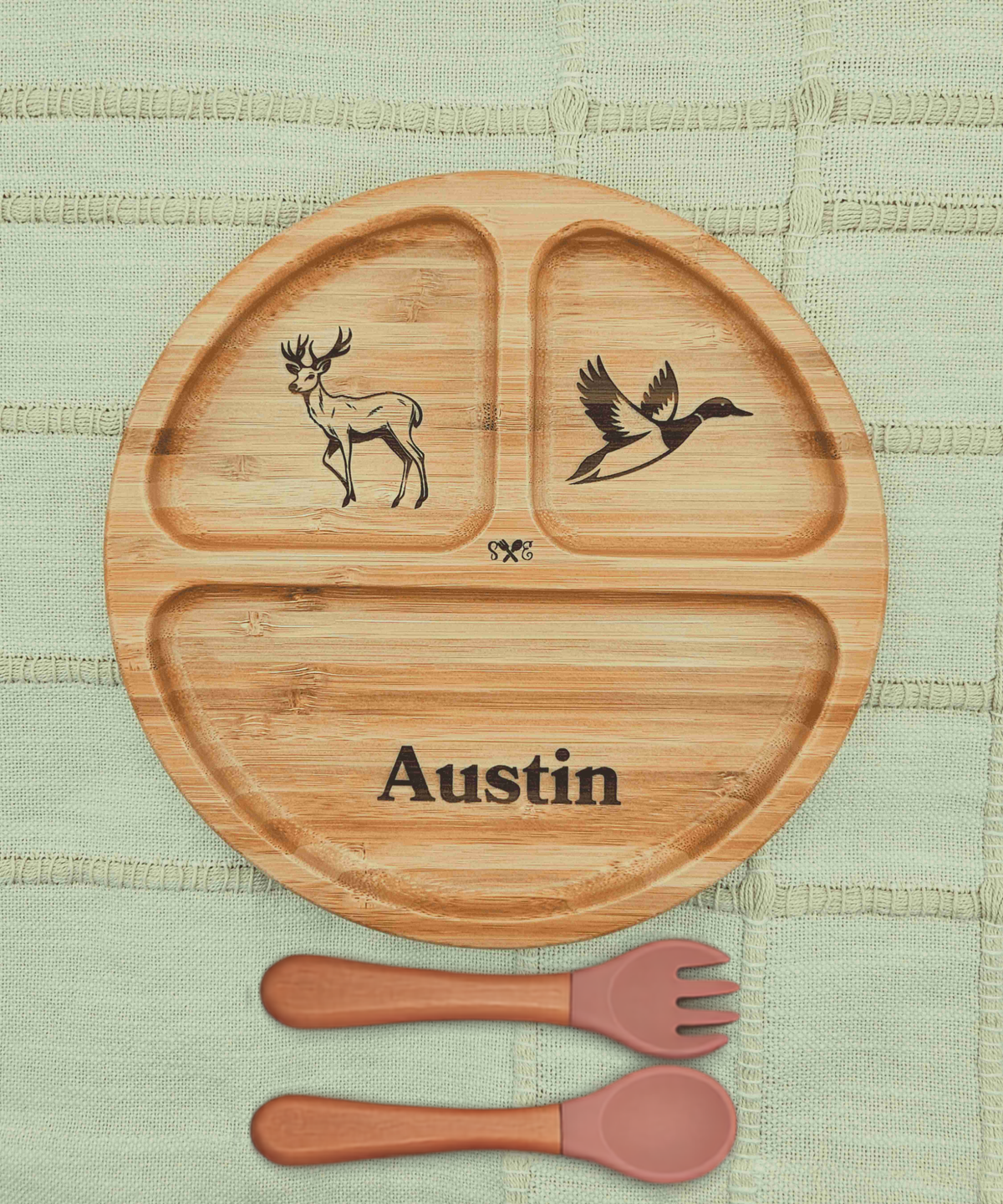 Personalized Bamboo Round Plate