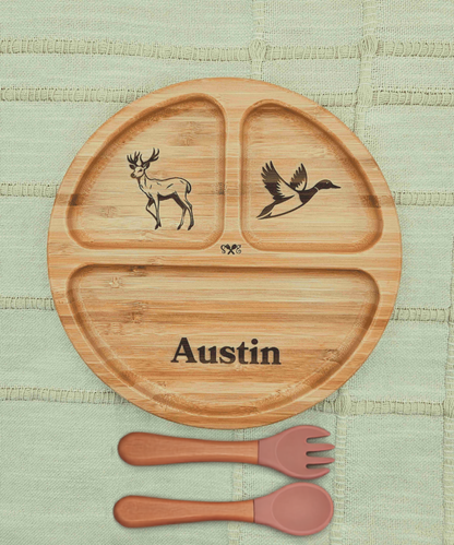 Personalized Bamboo Round Plate