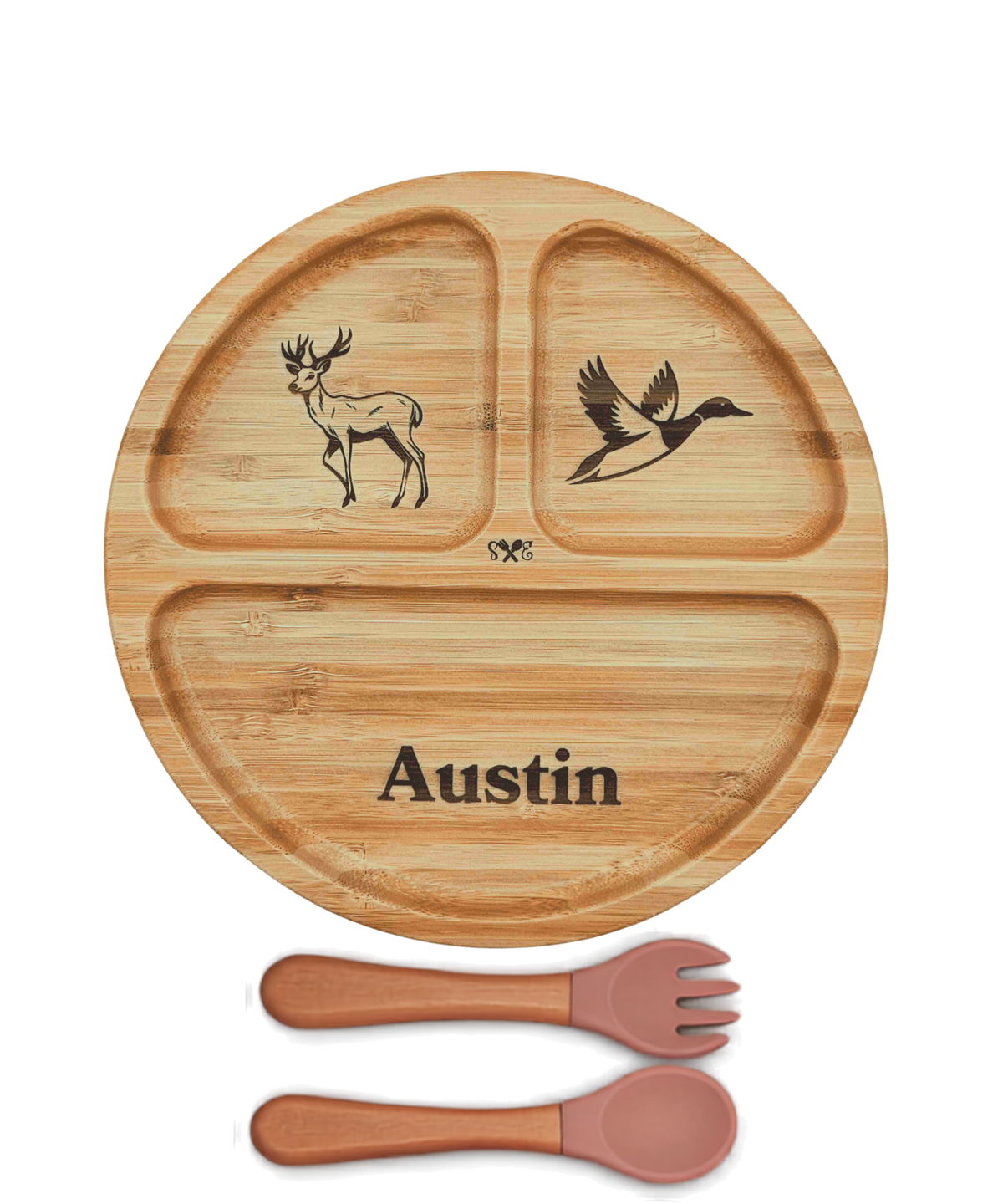 Personalized Bamboo Round Plate