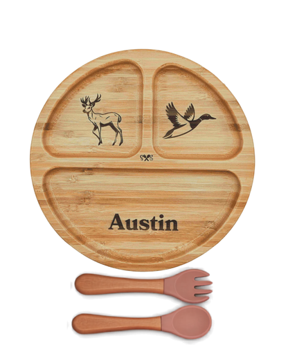 Personalized Bamboo Round Plate