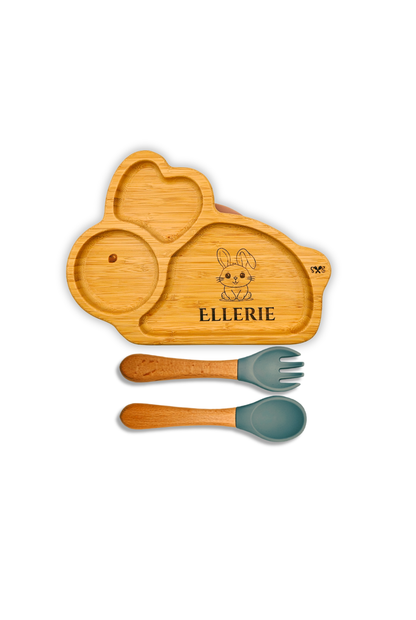 Personalized Bamboo Bunny Plate