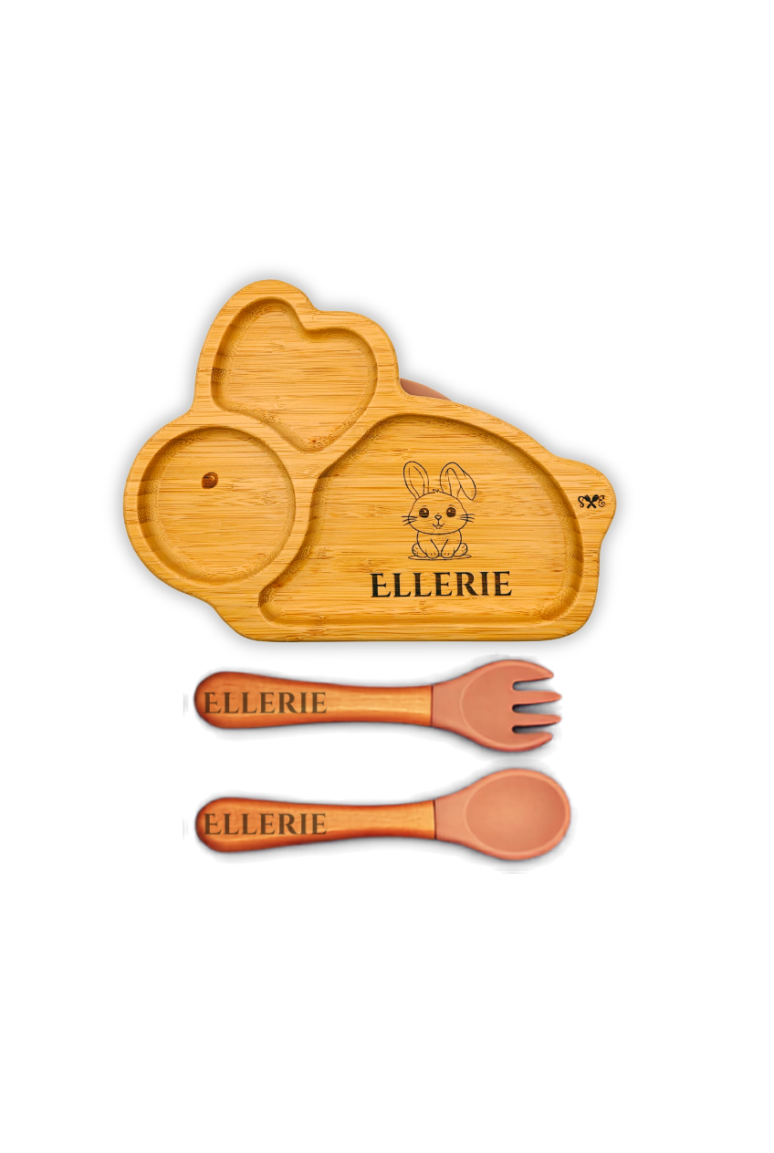 Personalized Bamboo Bunny Plate
