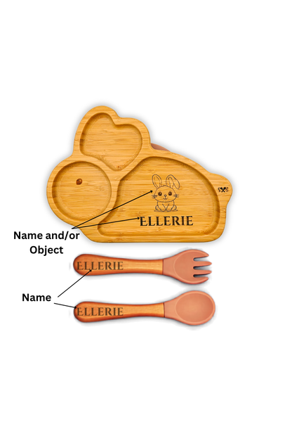 Personalized Bamboo Bunny Plate