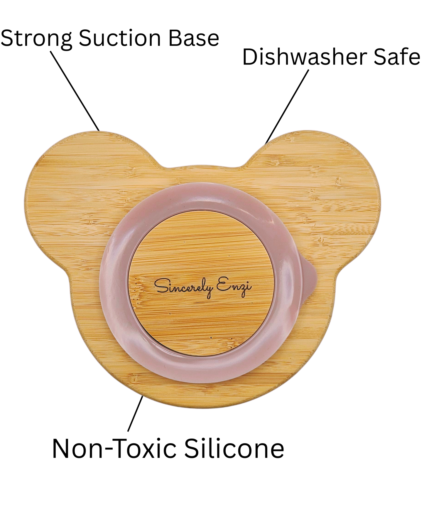 Personalized Bamboo Bear Suction Plate