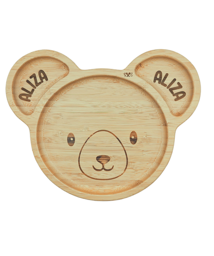 Personalized Bamboo Bear Suction Plate