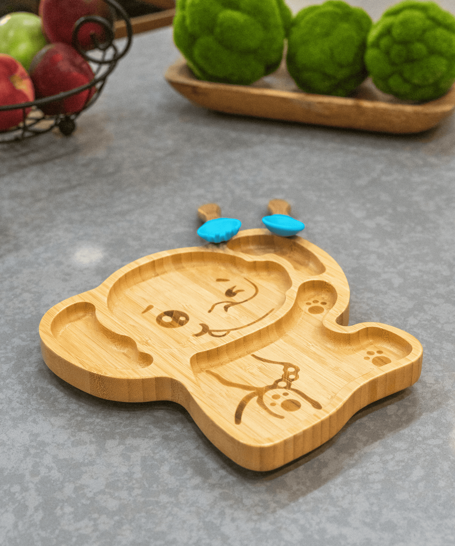 Bamboo Elephant Plate with Utensils