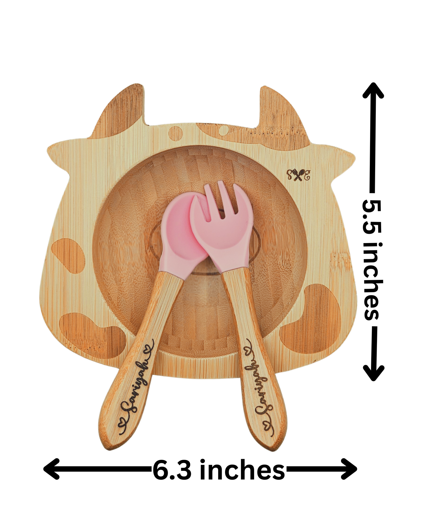 Personalized Bamboo Bowl with Utensils