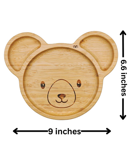 Personalized Bamboo Bear Suction Plate