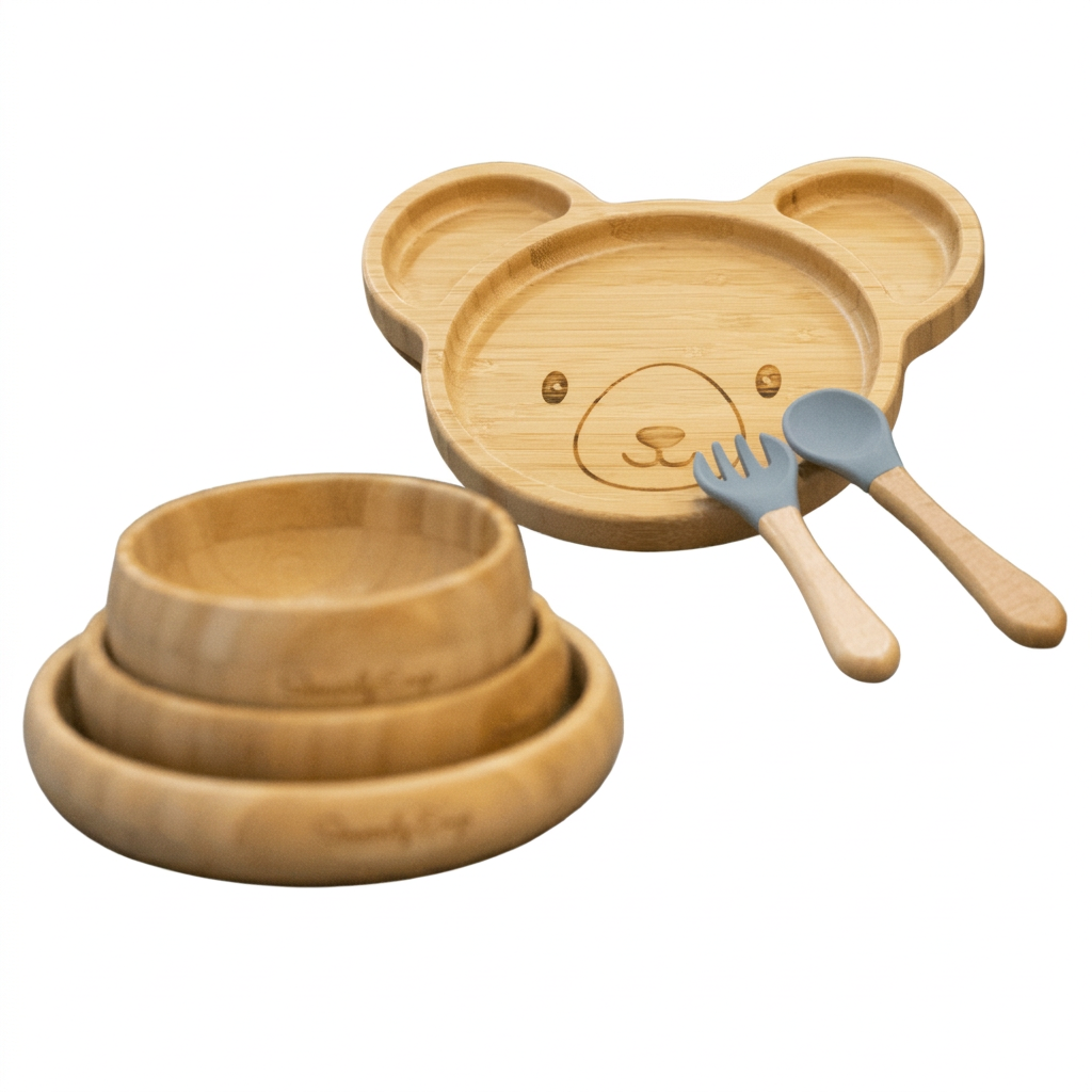 Bear bundle with gray-blue utensils