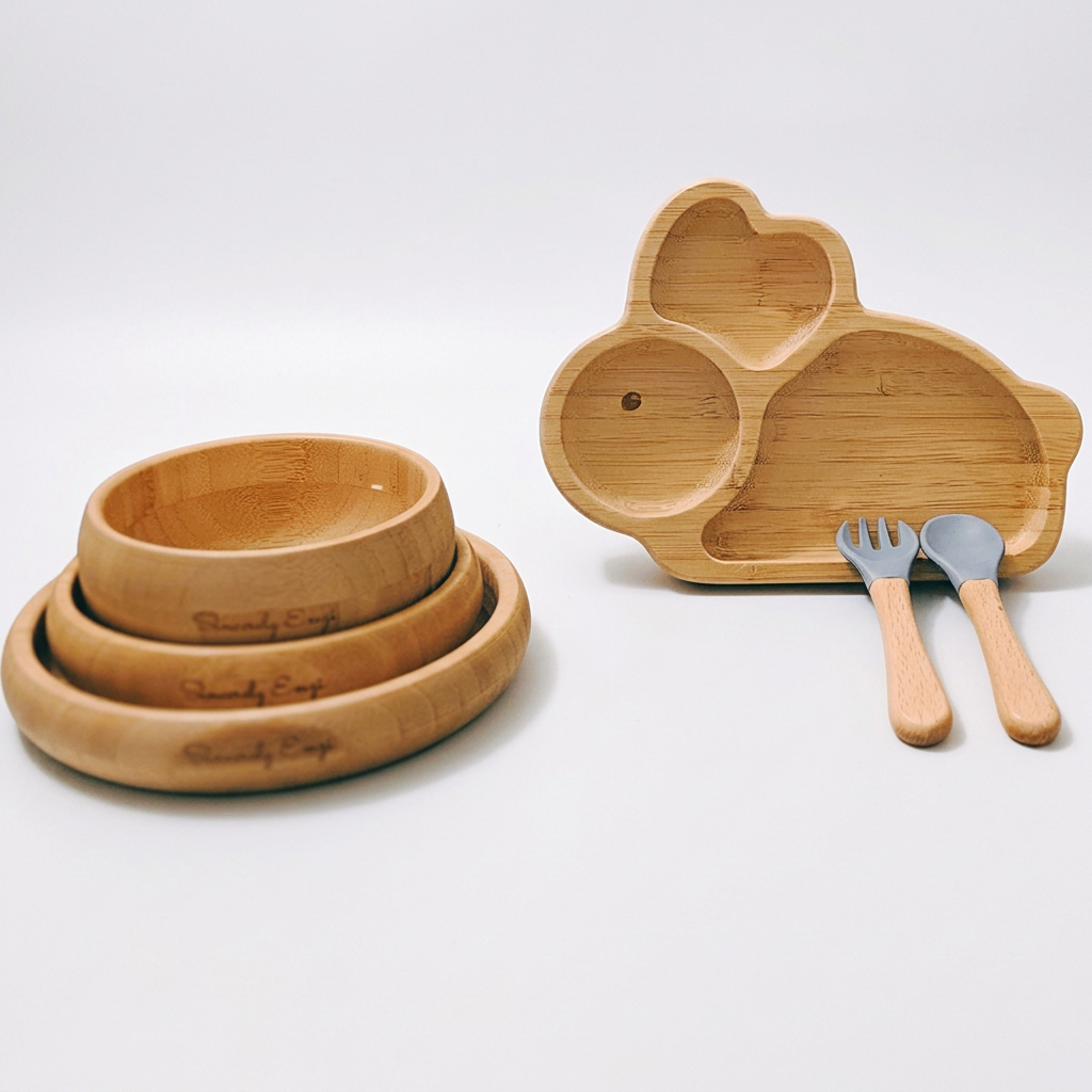 Bunny bundle with gray-blue utensils