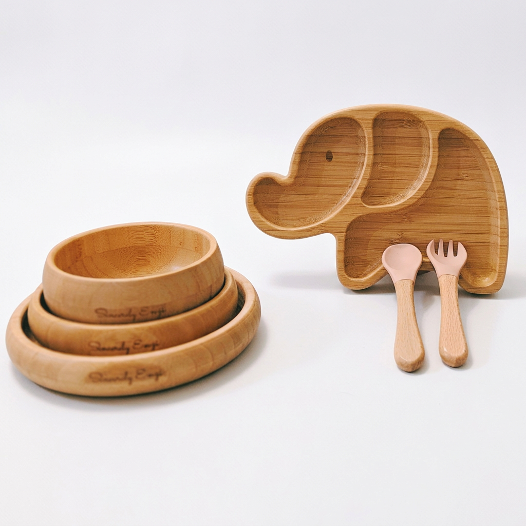 Elephant bundle with pink utensils