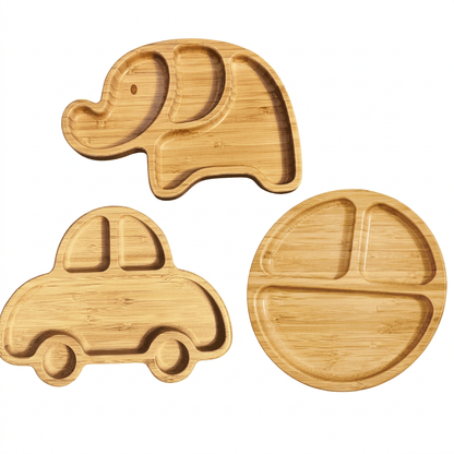 Elephant car and round plate set