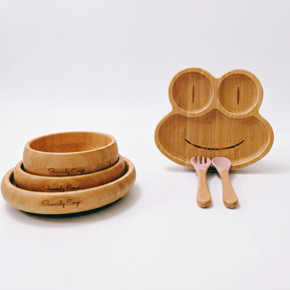 Frog bundle with matching pink utensils