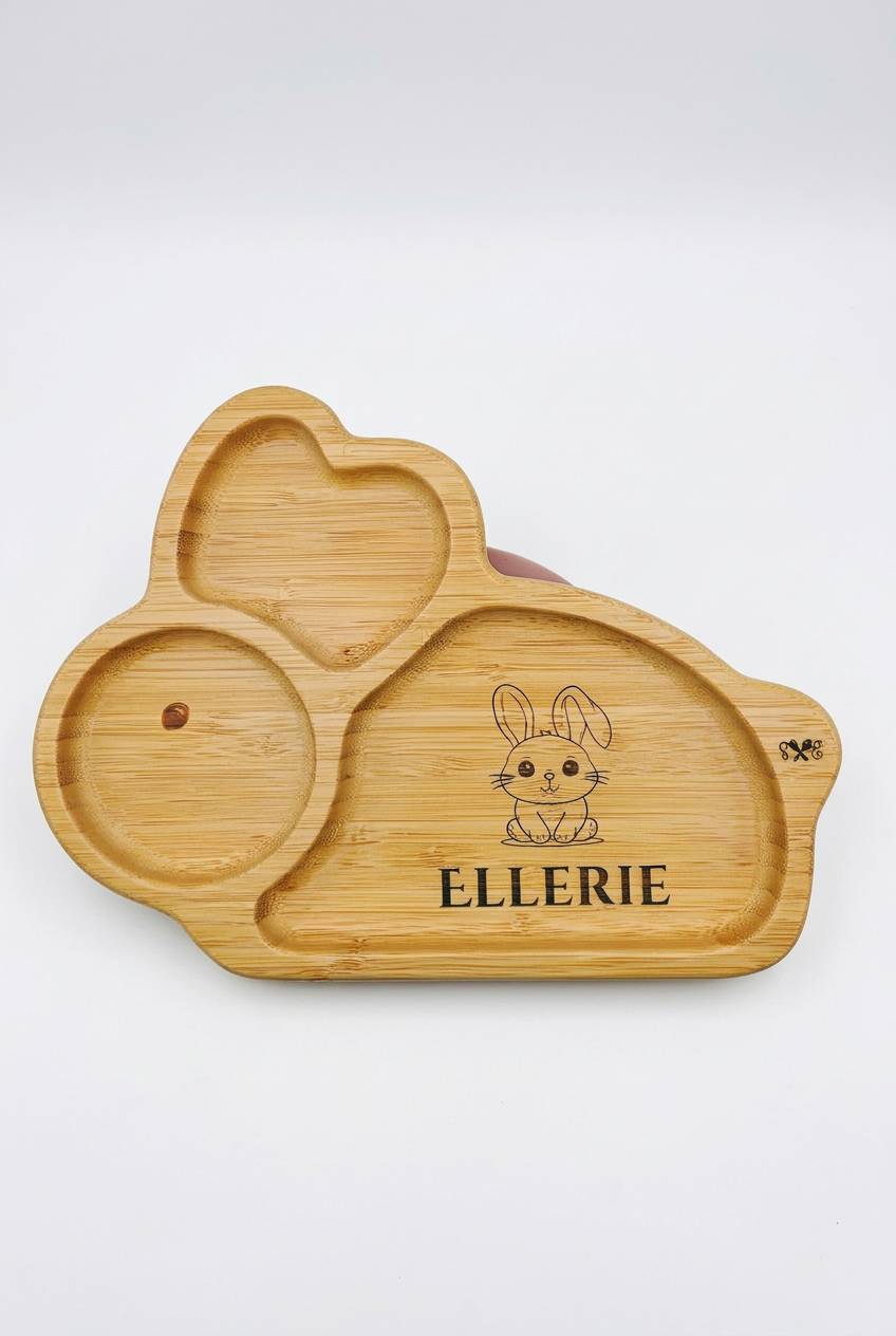 Personalized bunny plate alone