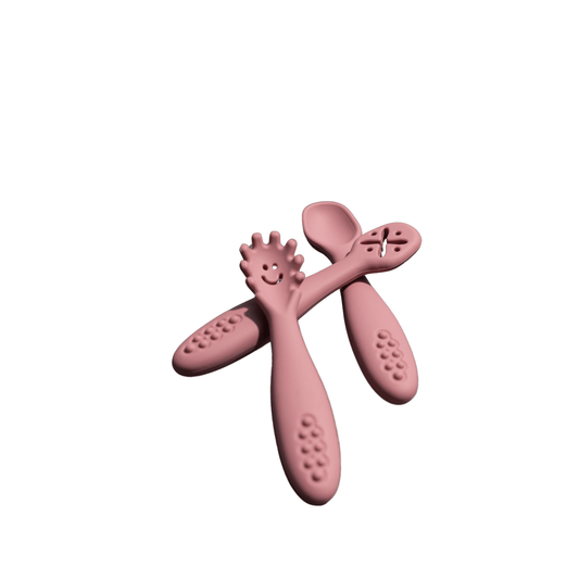 SINCERELY ENZI BABY SILICONE 3 - PC Utensil (Spoon and Fork) Set, Feeding Set for Toddlers and Babies, Perfect Gift for New Parents, Baby Weaning Feeding Set - Sincerely Enzi
