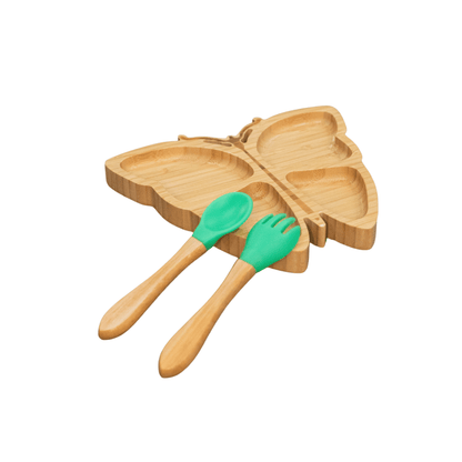 SINCERELY ENZI CHILDREN BAMBOO WOODEN Large Animal/Toy Plates with Utensils, Fun Baby Led Weaning Dishes with Suction Cup for Toddlers, Baby Shower Gift for Children - Sincerely Enzi